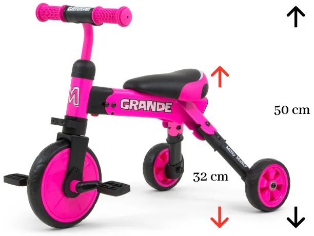 Odrážadlo 2v1 Grande ružové