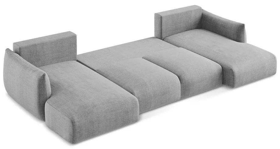 Svetlosivá rozkladacia rohová pohovka (do tvaru "U") Leila – Makamii