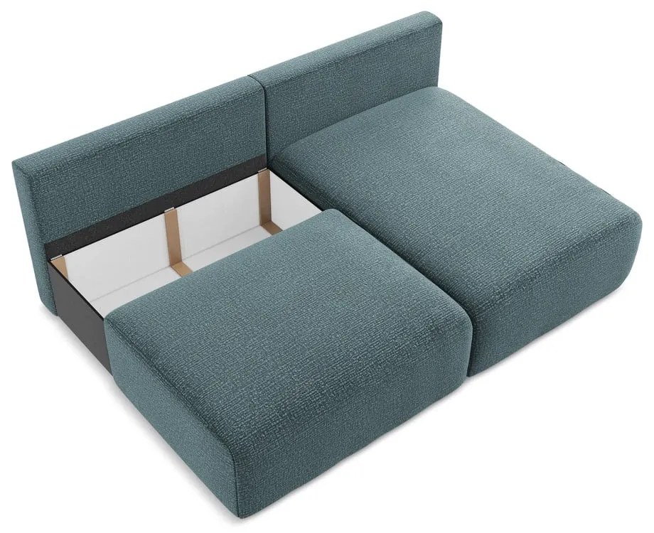 Tyrkysovomodrá rozkladacia/s úložným priestorom rohová pohovka (pravý roh) Kalena – Makamii