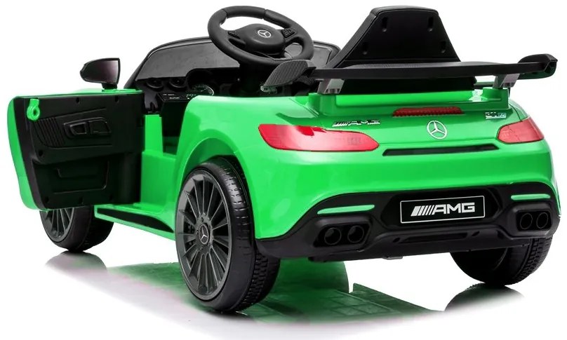 LEANTOYS ELEKTRICKÉ AUTÍČKO MERCEDES GT R - NELAKOVANÉ - ZELENÉ - 2021  MOTOR 2X45W BATÉRIA 1 x 12V4,5Ah