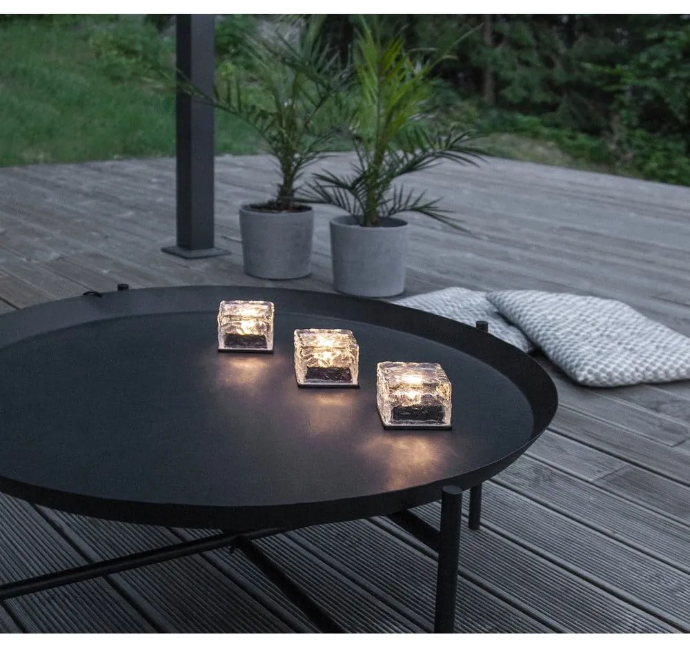 Súprava 3 vonkajších solárnych sviečok Star Trading Candle Icecube, výška 5,5 cm