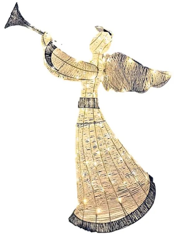 DECOLED LED světelný anděl 122 cm, IP44, teple bílá