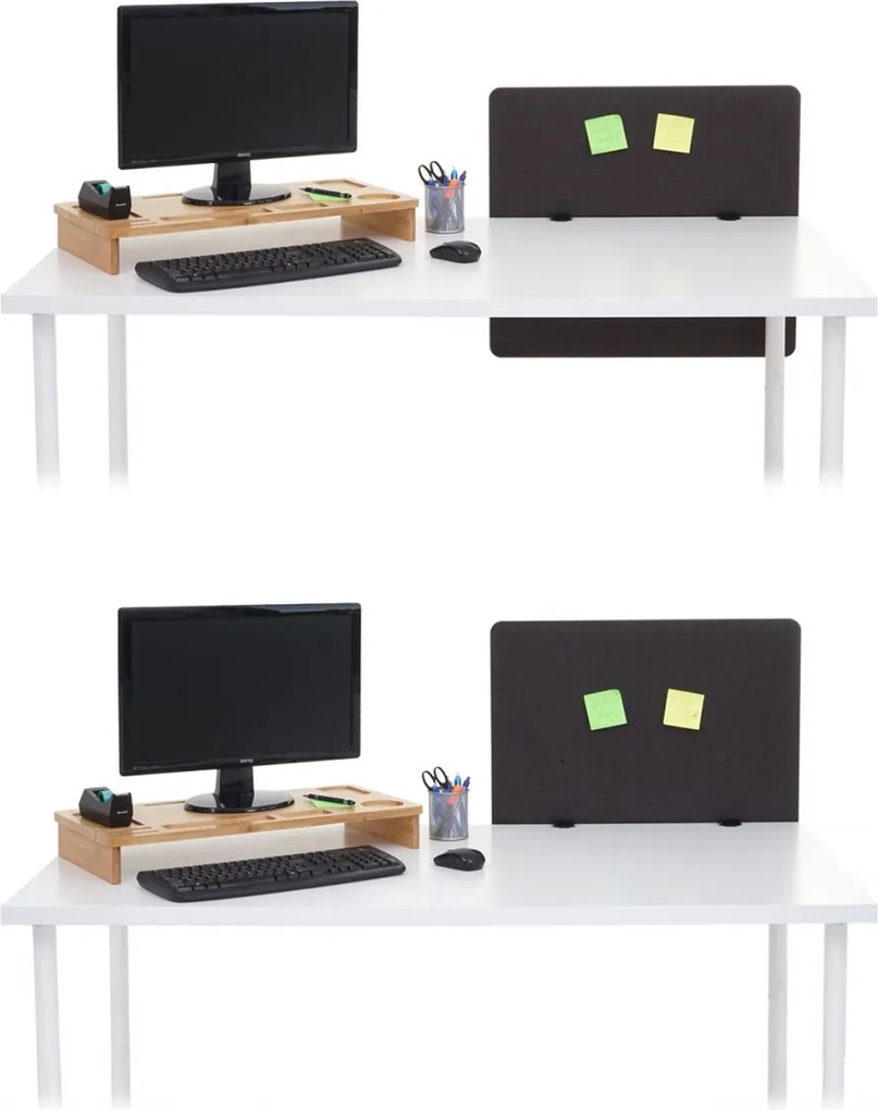 Akustický panel na stôl HWC-G75 - dvojstenná látka/textil - 60x65cm - hnedo-sivá