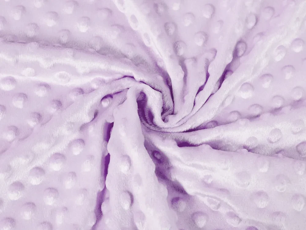 Biante Detské posteľné obliečky do postieľky Minky 3D bodky MKP-002 Fialové lila Do postieľky 90x140 a 50x70 cm