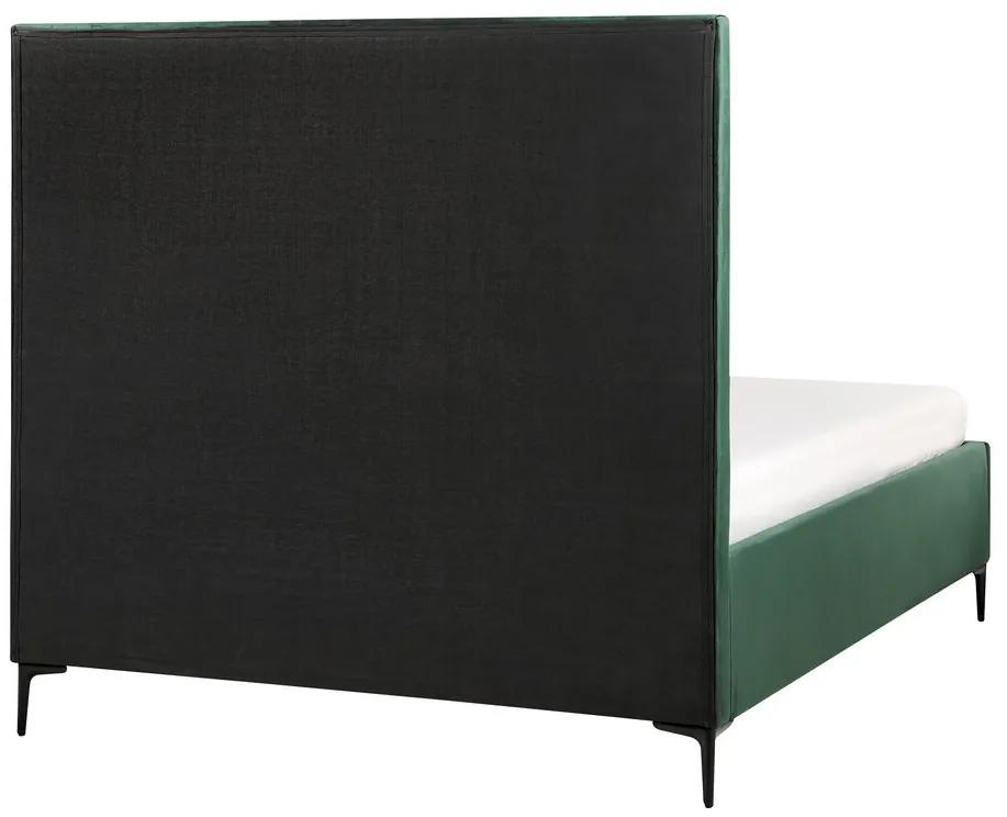 Zamatová súprava nábytku do spálne 140 x 200 cm tmavozelená SEZANNE Beliani