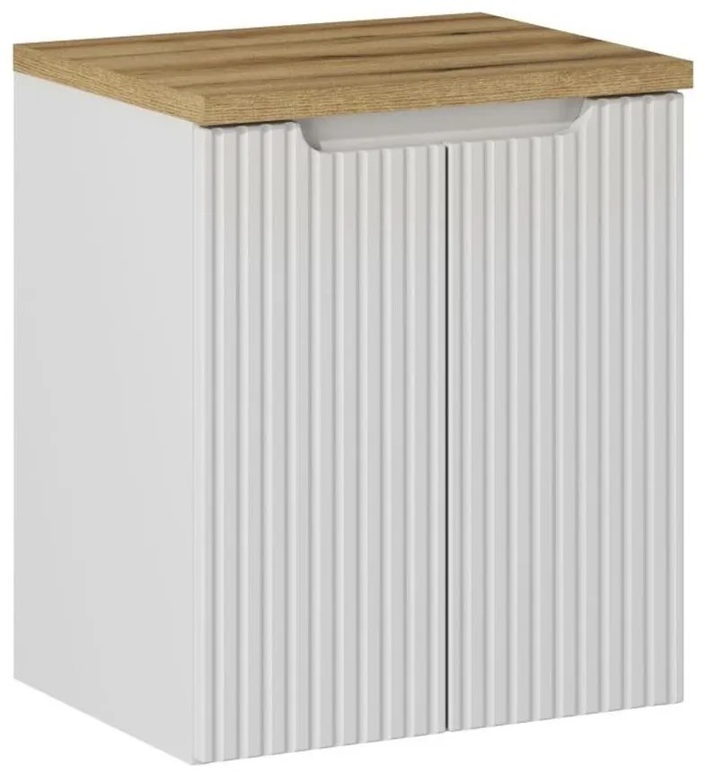 Závesná skrinka pod umývadlo Nova White II s doskou 50 cm biela/dub evoke