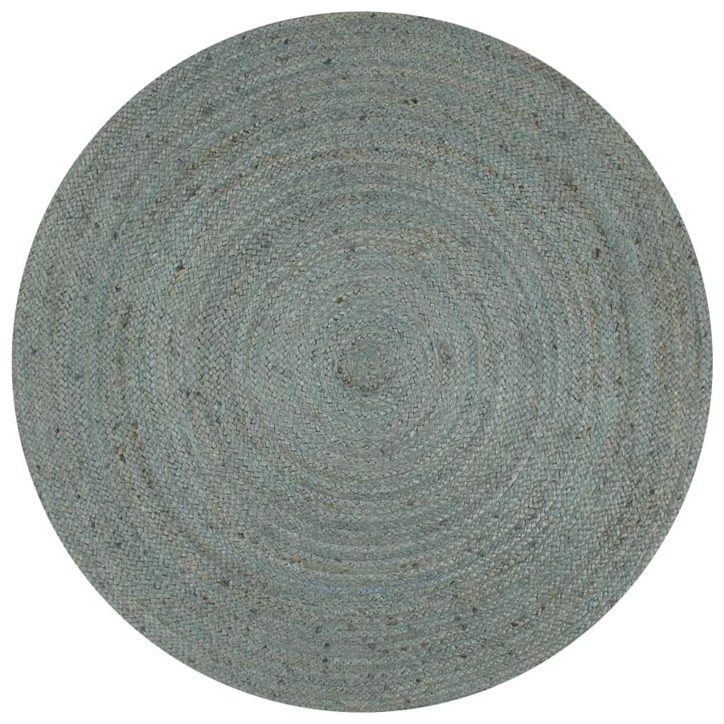 vidaXL Ručne vyrobený koberec olivovo-zelený 150 cm jutový okrúhly
