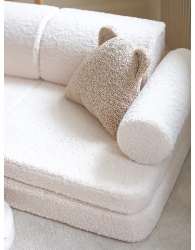 Krémová detská pohovka z textílie buklé 132 cm Settee – Wigiwama