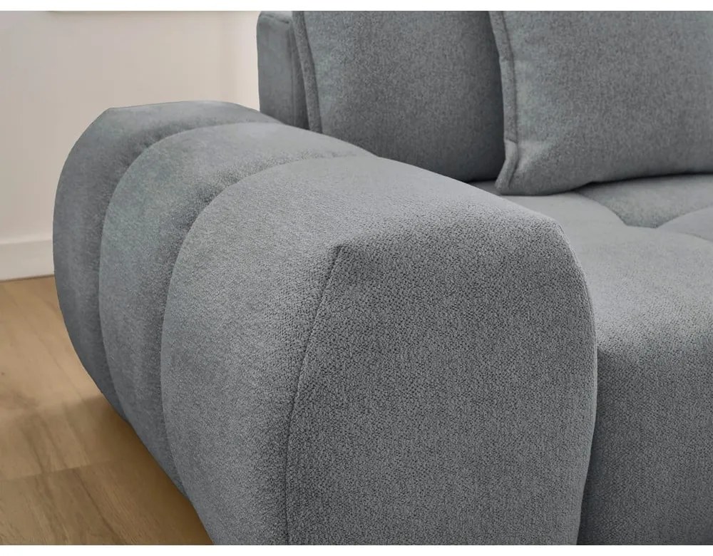 Tmavosivá ženilková rozkladacia/s úložným priestorom rohová pohovka (pravý roh/s leňoškou) Everest – Bobochic Paris