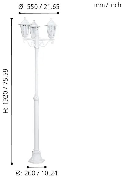 EGLO 22996 - Vonkajšia lampa LATERNA 5 3xE27/60W/230V IP44