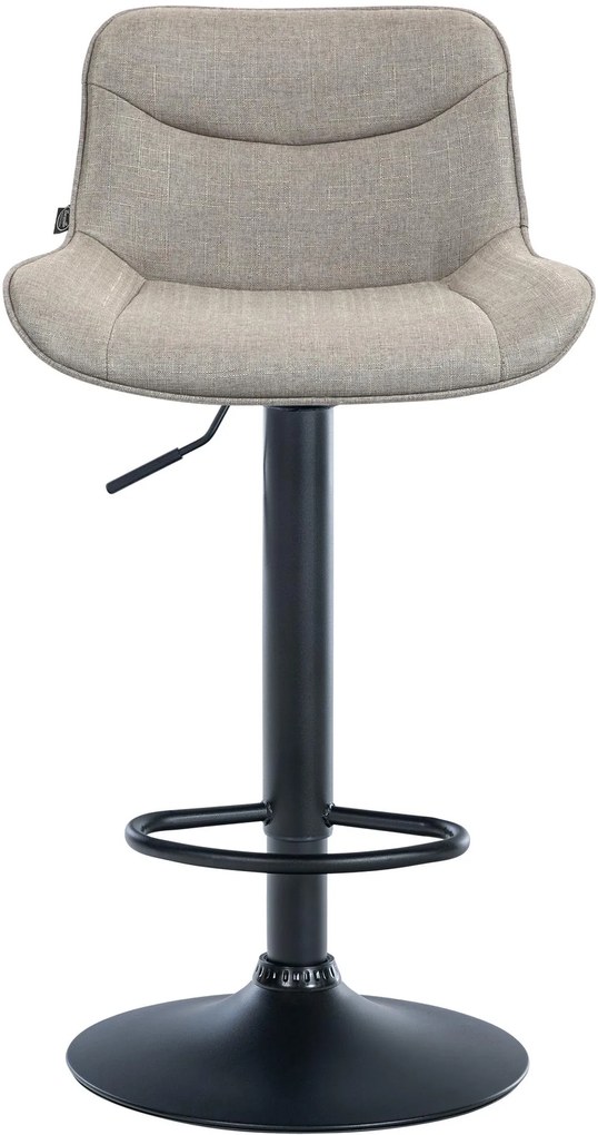 Design-Shop 2x Barová stolička Vonore - látka, čierny rám - Sivo hnedá (Taupe)
