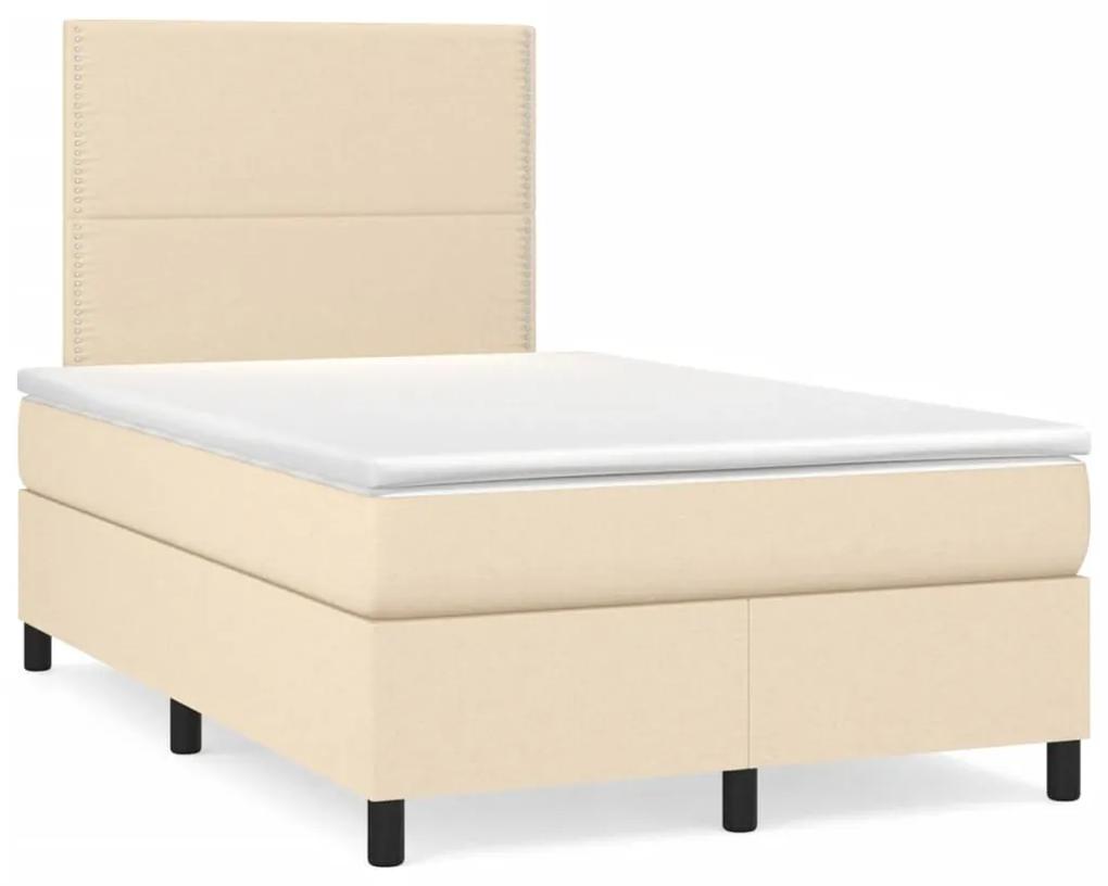 Boxspring posteľ s matracom krémová 120x190 cm látka 3269879