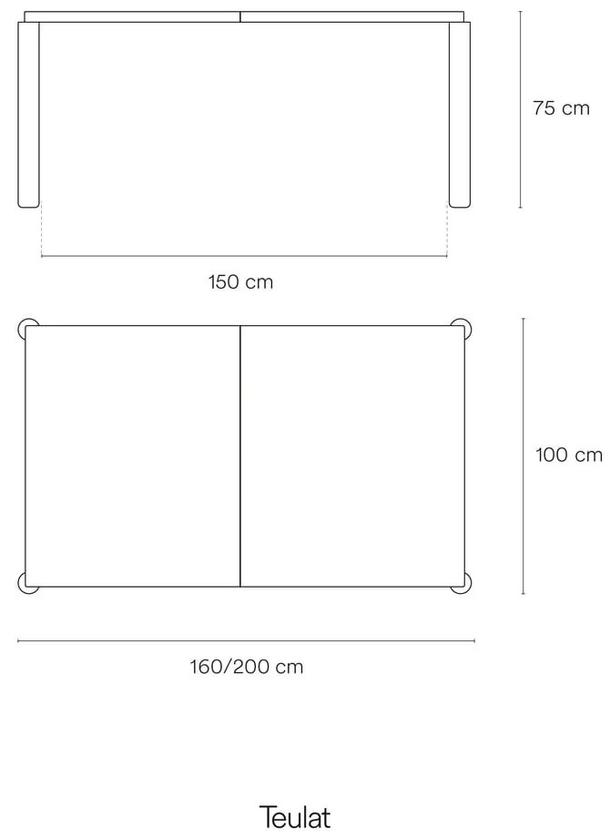Rozkladací jedálenský stôl v dekore jaseňa 160x100 cm Atlas - Teulat