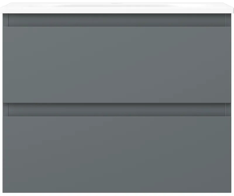 Mexen Orio, kúpeľňová skrinka 60 cm s umývadlom Vela, 2 zásuvky, grafitová matná/biela matná, 91A10-06047-2-BFF66-W23M01