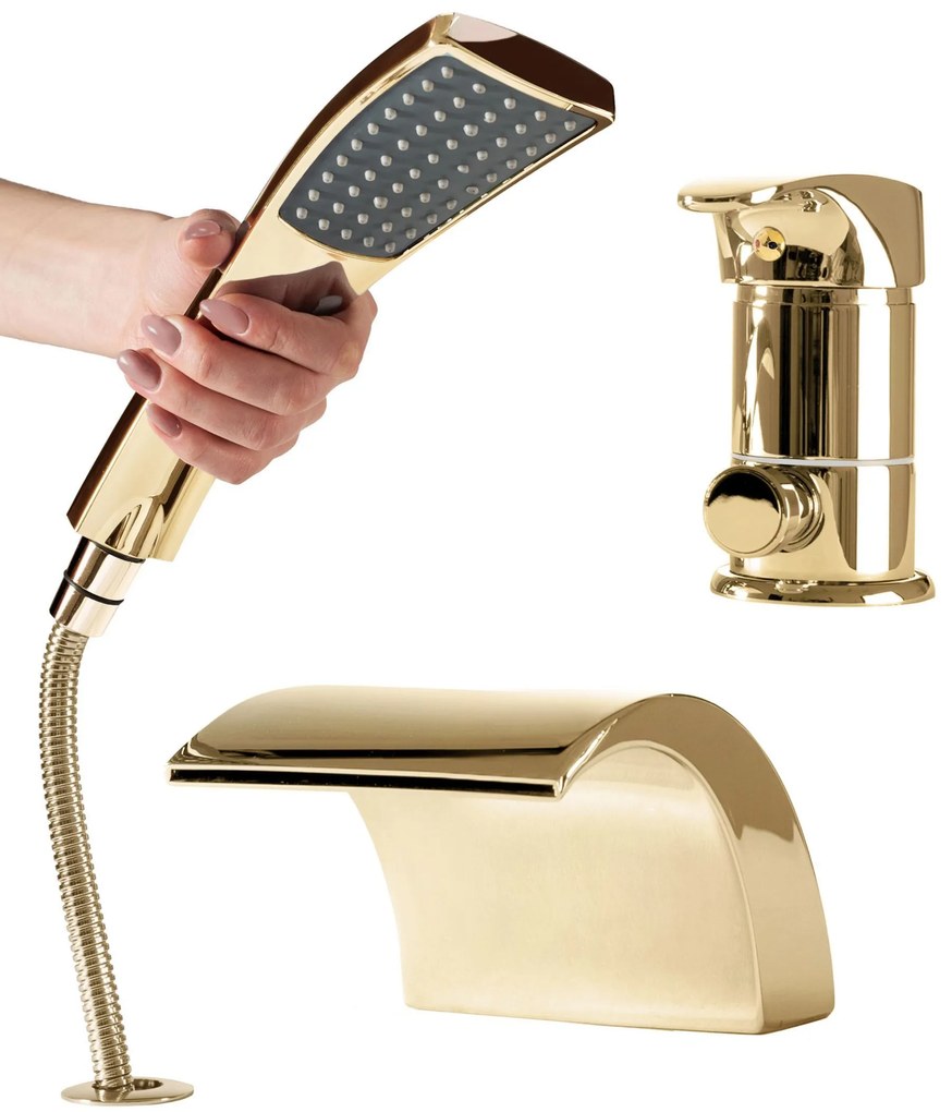 Rea Riven, 3-otvorová vaňová batéria, zlatá lesklá, REA-B0497