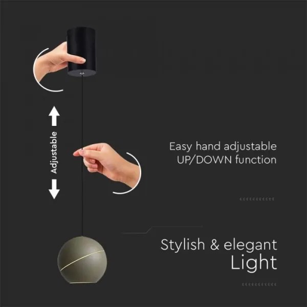 LED Luster na lanku dotykový LED/8,5W/230V 3000K šedá