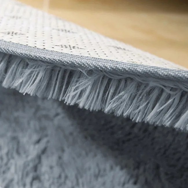 Protišmykový koberec SHAGGY svetlosivý kruh