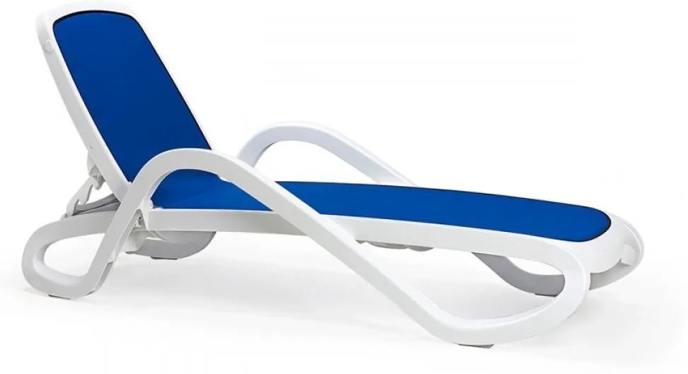 ALFA záhradné lehátko bianco/blu