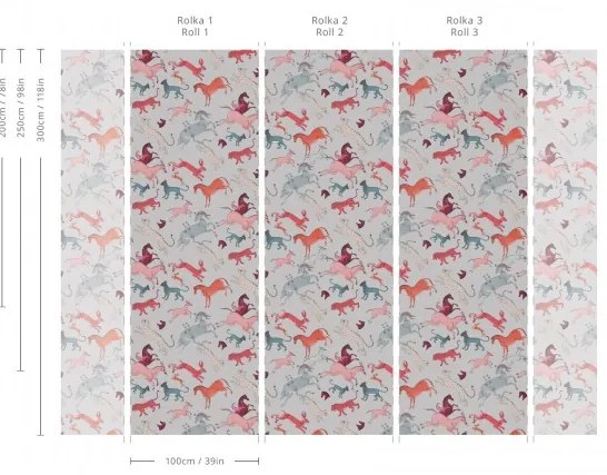 WALLCOLORS Oriental Animals Light Blue wallpaper - tapeta POVRCH: Prowall Eco