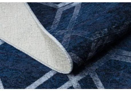 MIRO 51805.802 umývací koberec Geometrická, latková mreža protišmykový - modrý Veľkosť: 160x220 cm