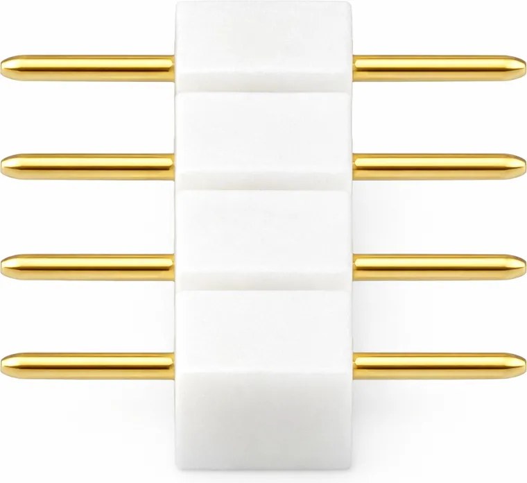 Vidlicový konektor pre RGB LED pásiky, 4-pinový rebríkový konektor, biely