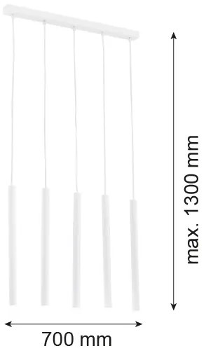 Argon 2136 - Luster na lanku ETNA 5xG9/6W/230V biela