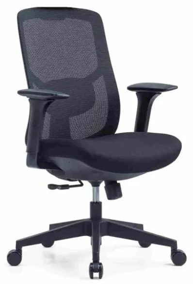Kancelárska ergonomická stolička PYLON — látka, čierna / viac farieb Modrá Bez podhlavníka