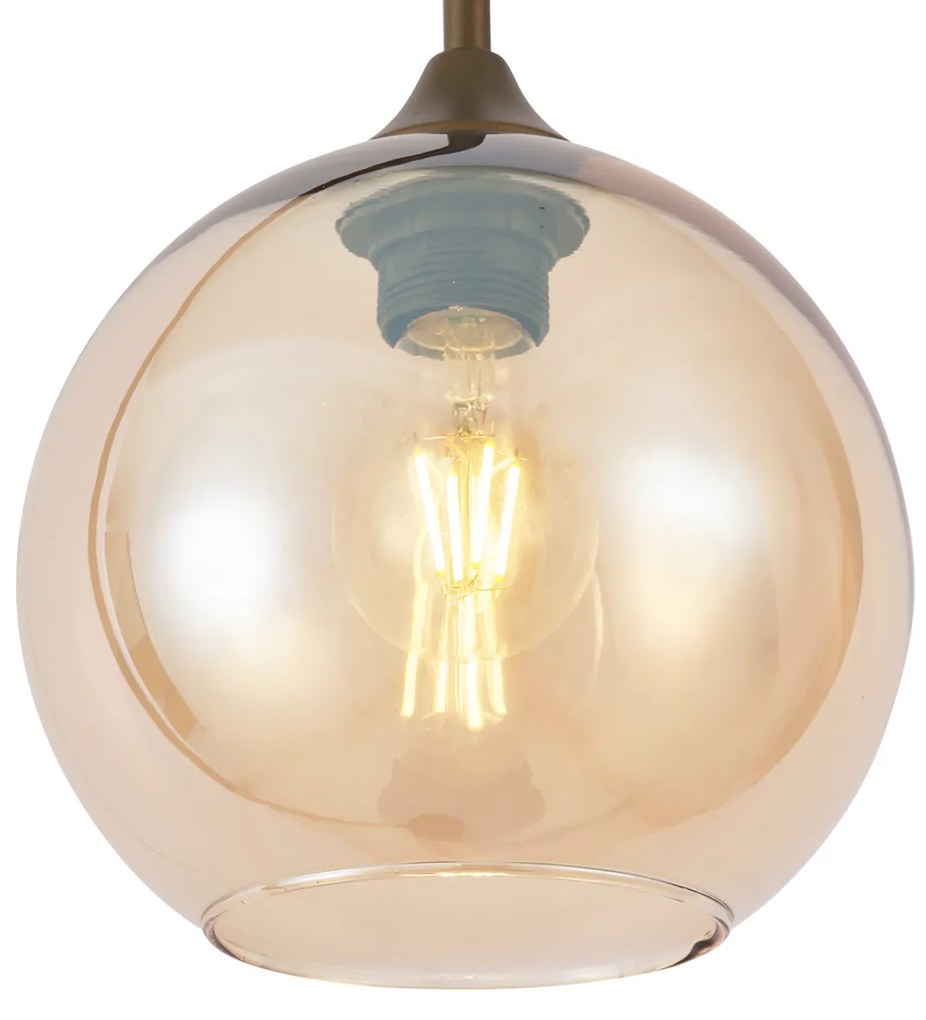 Stojacia lampa Art Deco tmavý bronz s jantárovým sklom - Sandra