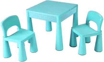 NEW Baby detská sada stolček a dve stoličky - modrá