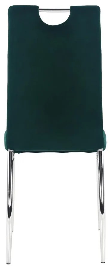 Tempo Kondela Jedálenská stolička, smaragdová Velvet látka/chróm, OLIVA NEW