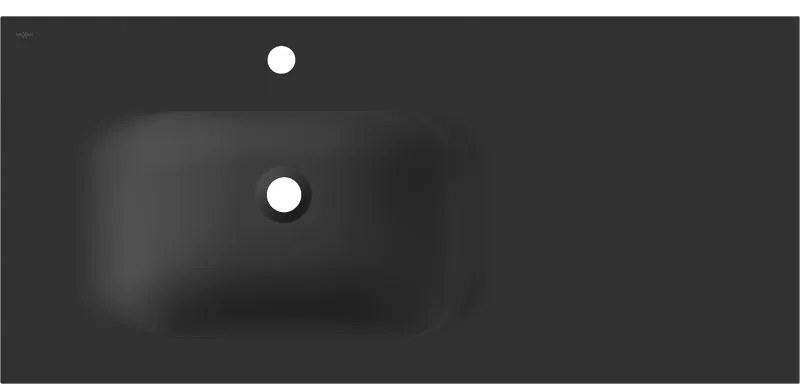 Mexen Vela, umývadlo na zapustenie 101 x 46,5 cm, ľavé, čierna matná, 25231071L