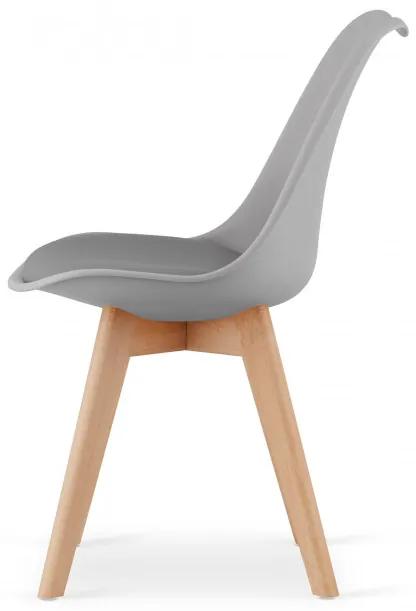 Jedálenská stolička MARK - sivá (hnedé nohy)