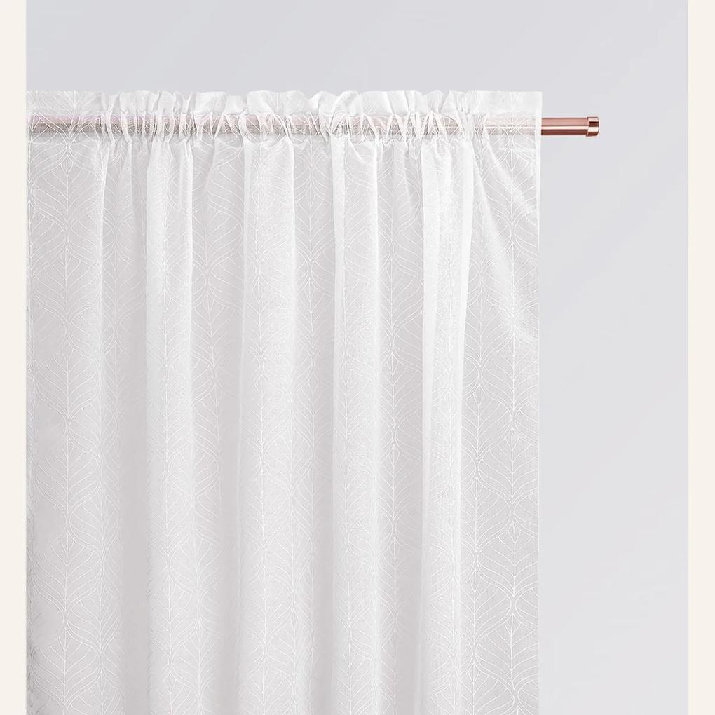 Záclona La Rossa bielej farby na riasiacou páskou 140 x 260 cm