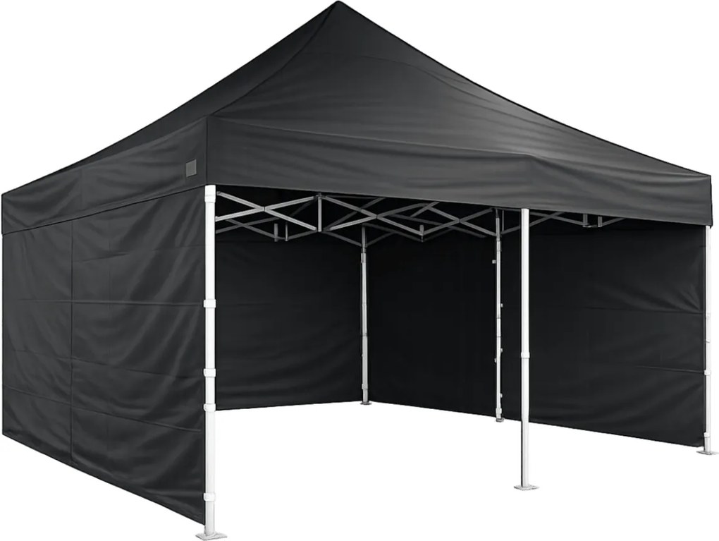 Rozkladací stan 5x5m - hliníkový hexagon profi, Čierna