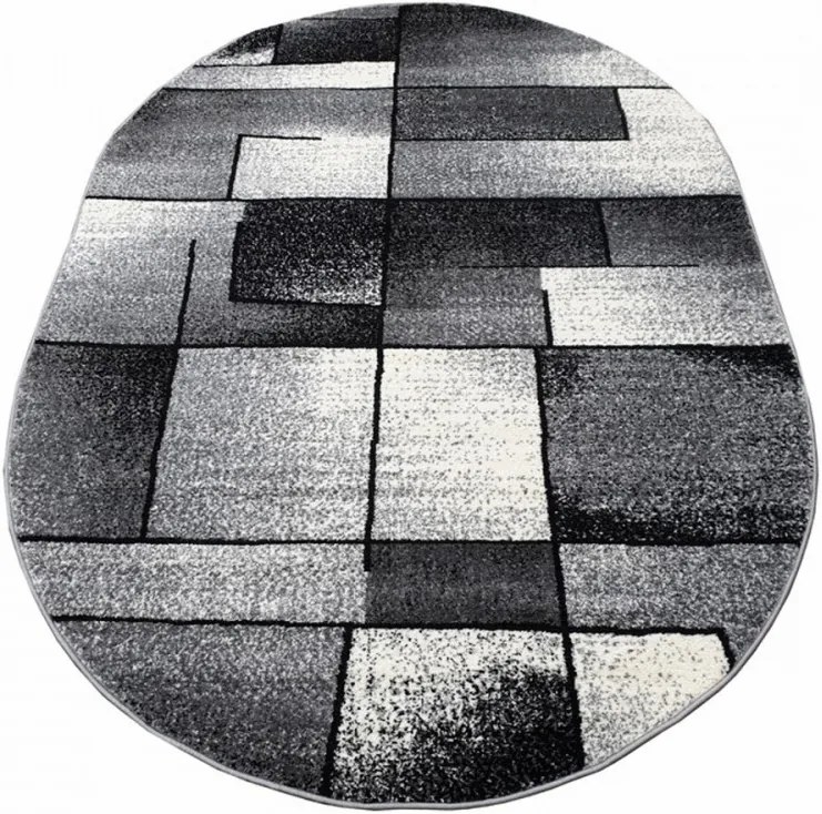 Kusový koberec Toma sivý ovál, Velikosti 60x100cm