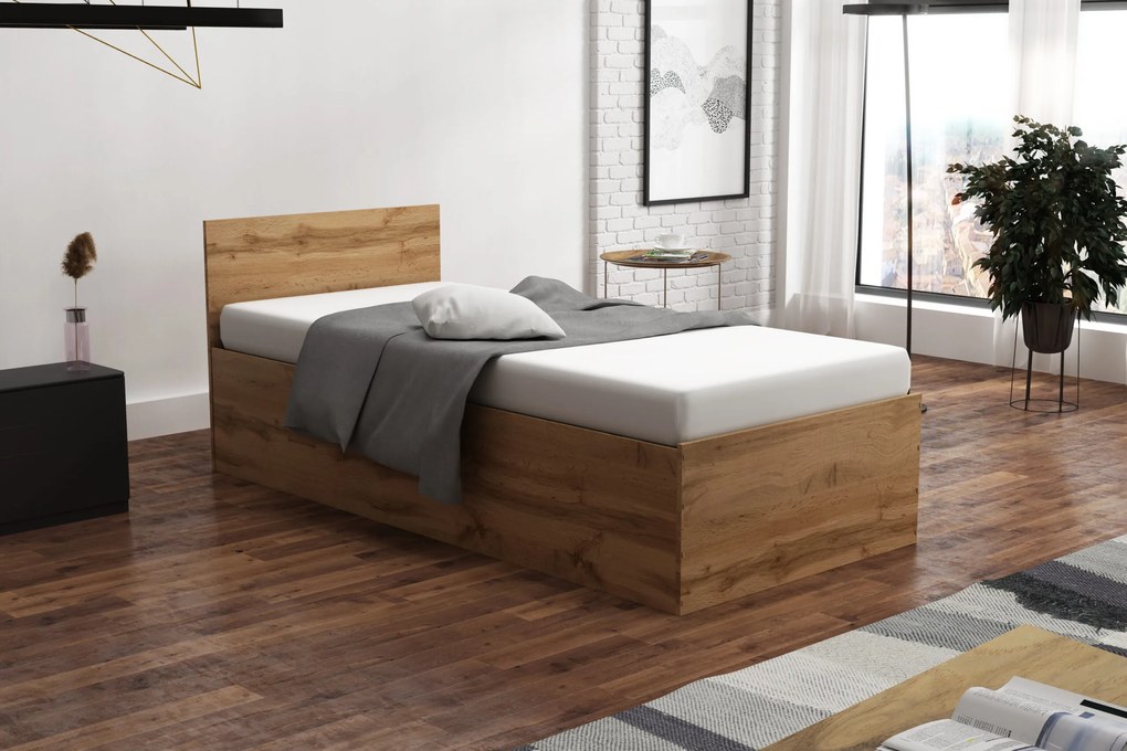 Posteľ 90x200 cm s matracom a úložným priestorom SPART1 Wotan