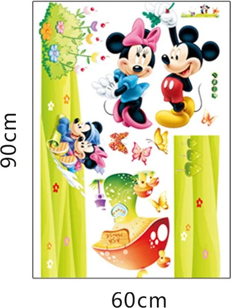 Samolepka na stenu "Mickey a Minnie XXL" 140x50 cm