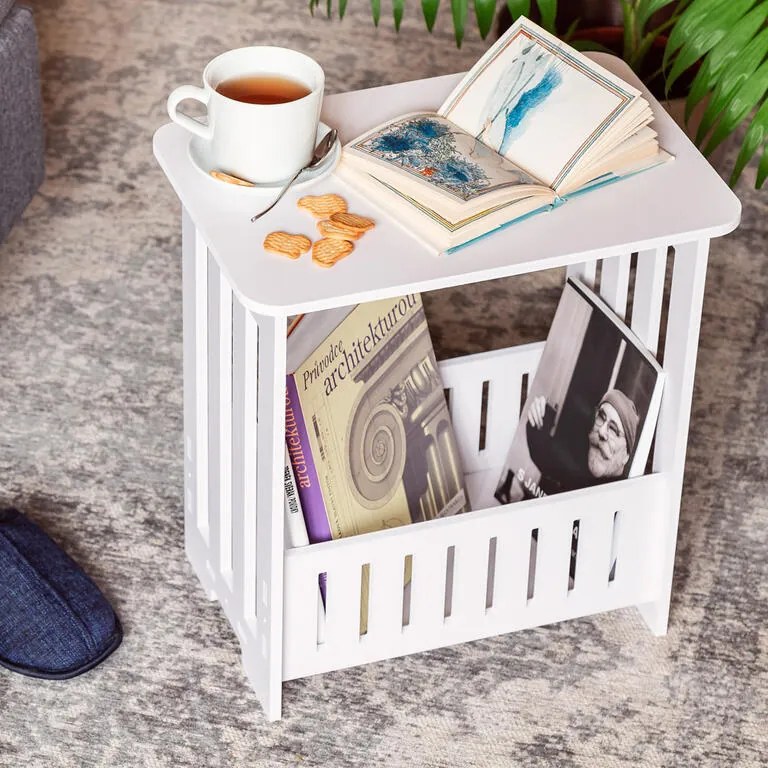 Odkladací stolík s priehradkou na tlačoviny