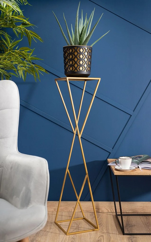 STOJAN NA KVETINÁČ LOFT3 100X24X24 CM ZLATÁ