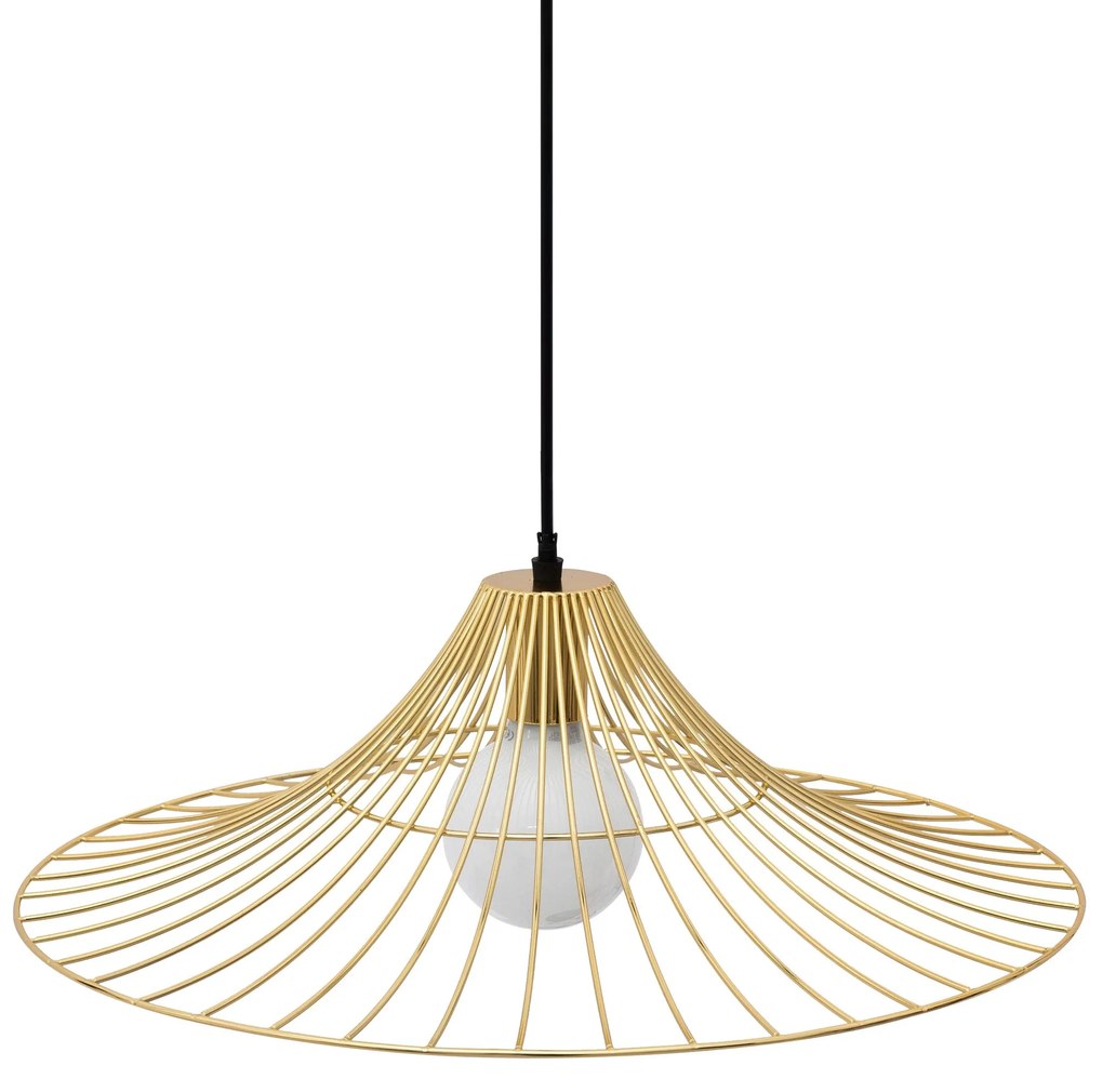 Toolight - Stropná lampa závesná plochá okrúhla 1xE27 APP499-1CP, zlatá, OSW-00612
