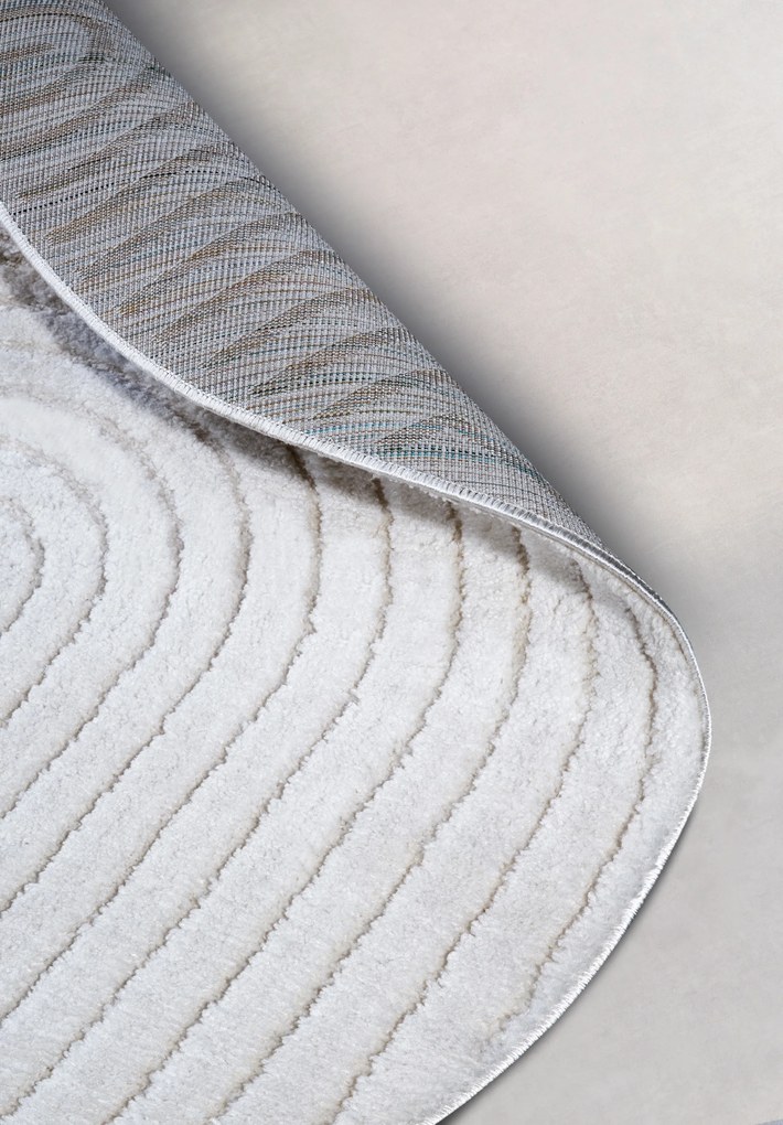 ELLE Decoration, Kusový koberec New York 106203 White kruh, 200x200 (priemer) kruh, biela, chodba / predsieň