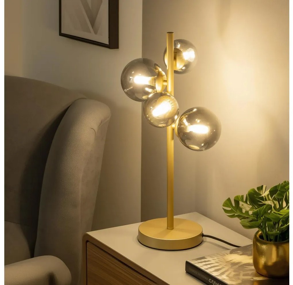 Brilagi - LED Stolná lampa MILLA 4xG9/3W/230V zlatá/dymová