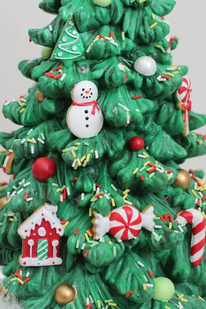 Klasik svietiaci perníkový vianočný stromček 40cm