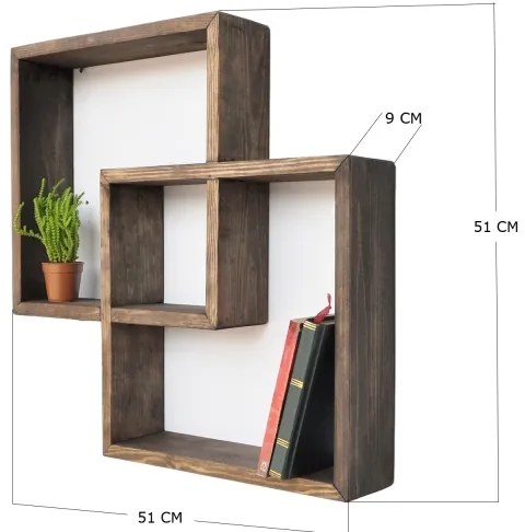 Nástenná polica 51x51 cm smrek