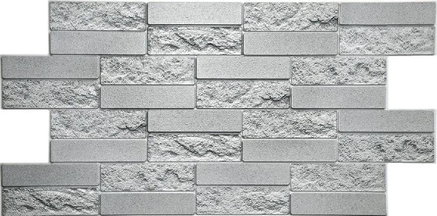 Obkladové panely 3D PVC TP10019927, rozmer 980 x 490 mm, pieskovcový kameň sivý, GRACE