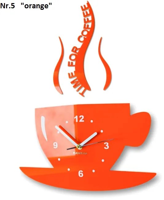 Nástenné hodiny Time for coffee Tmavomodrá