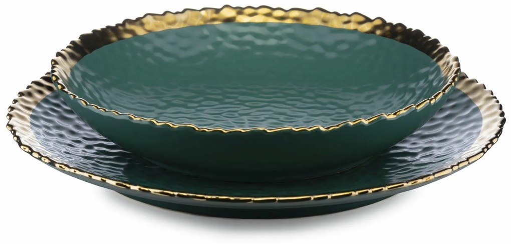 Keramická súprava tanierov Kati Green Gold 2ks