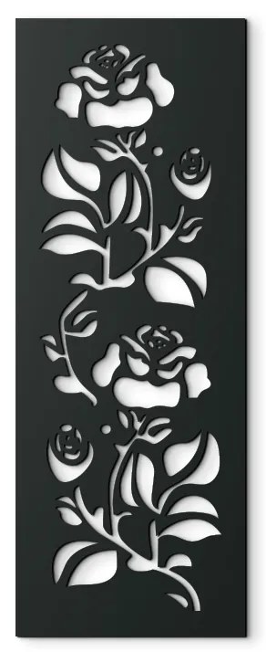 drevko Drevený obraz Ruže Rozmer obrazu: 44,5 x 16,5 cm, Farba dekorácie: Čierna