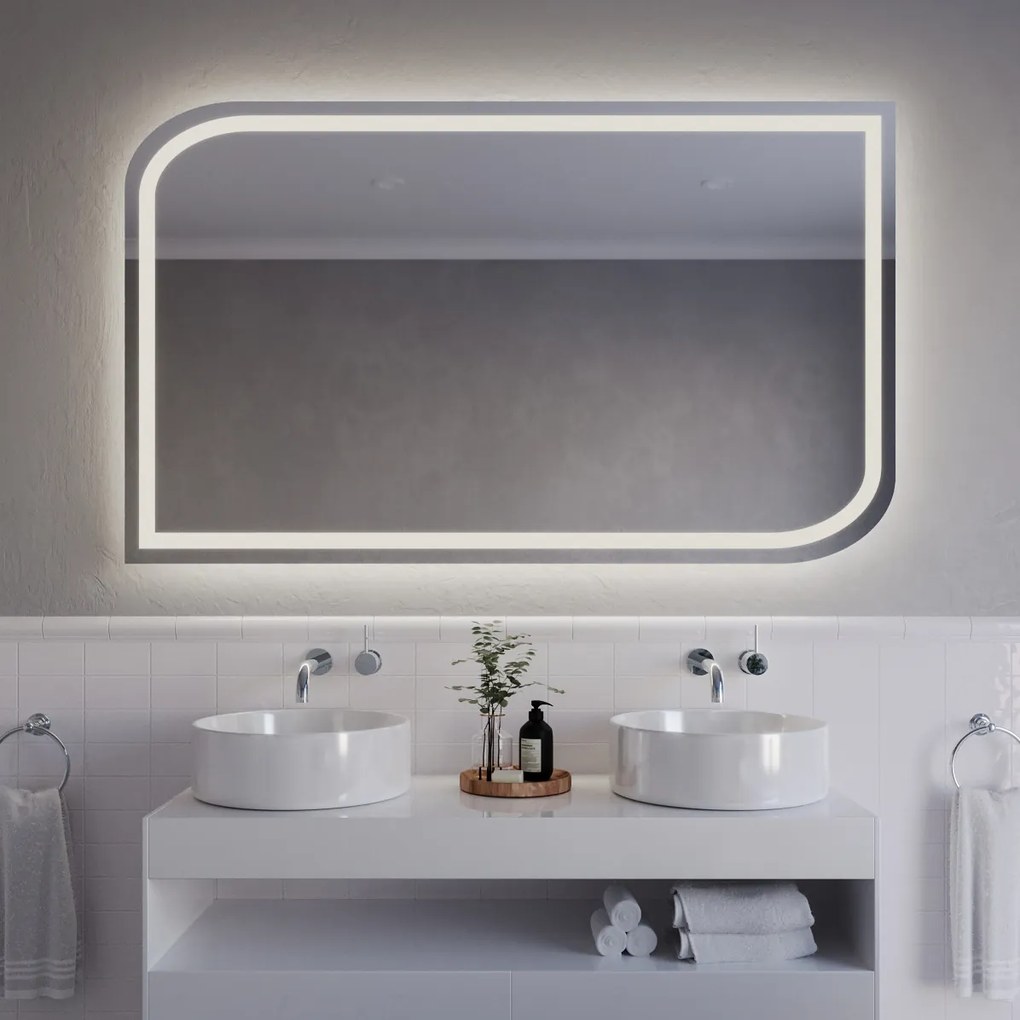 Atypické zrkadlo do kúpeľne s LED osvetlením A9