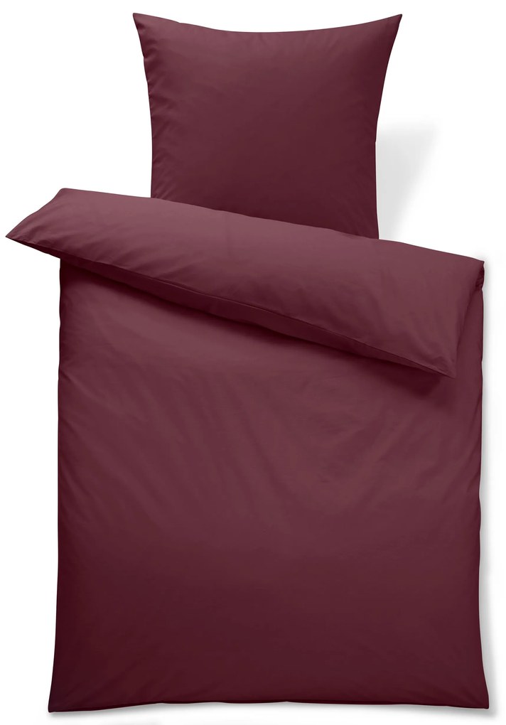 Posteľná bielizeň z perkálu, bordovočervená, štandardná veľkosť